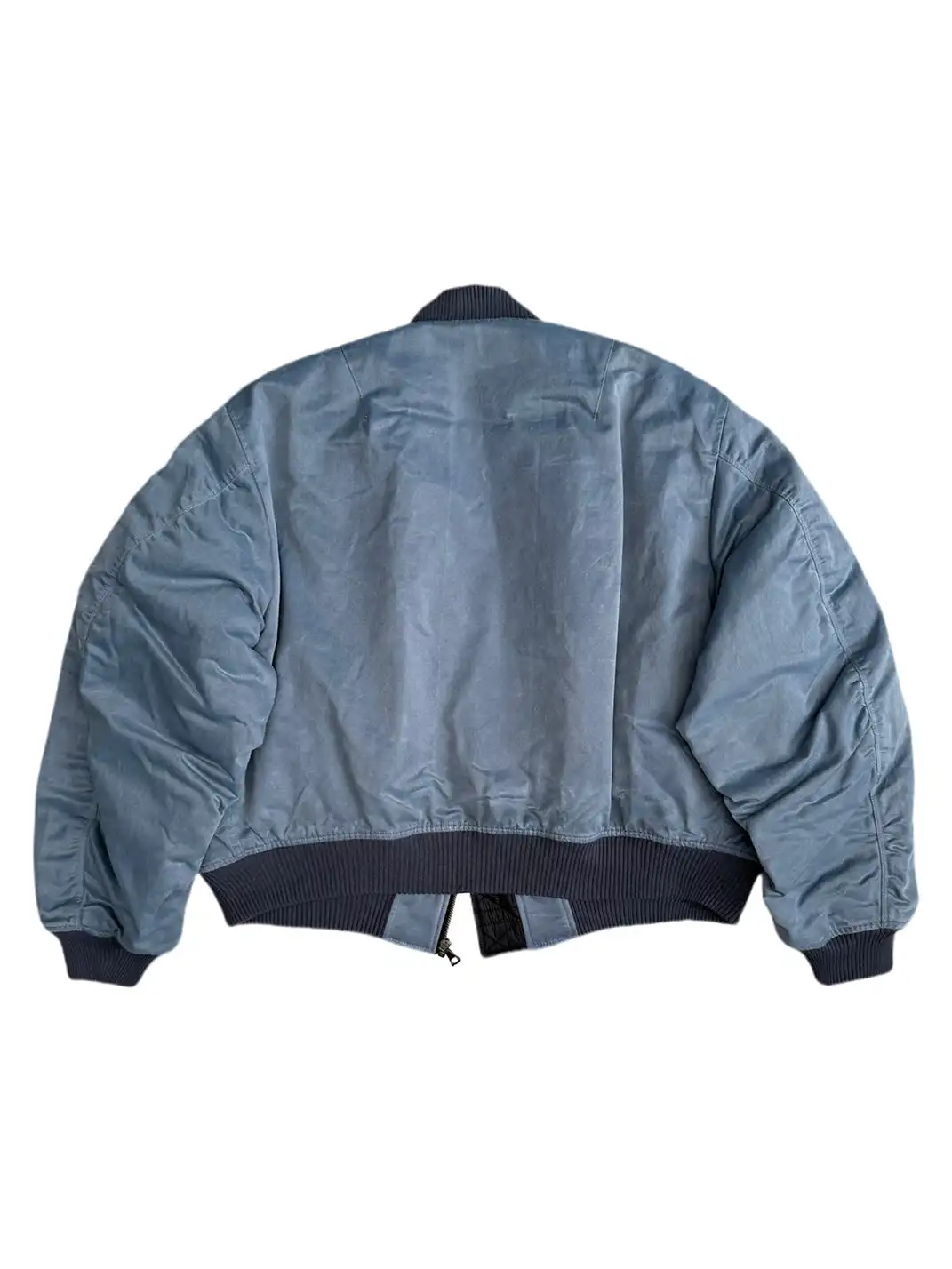 UNKNOWNWORLD | Waxed Bomber Jacket-Fog Blue