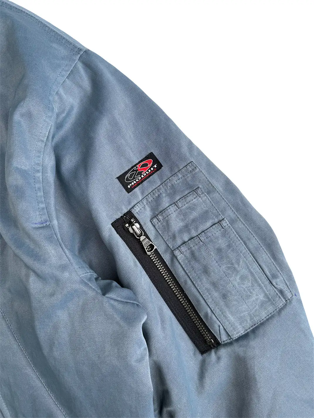 UNKNOWNWORLD | Waxed Bomber Jacket-Fog Blue