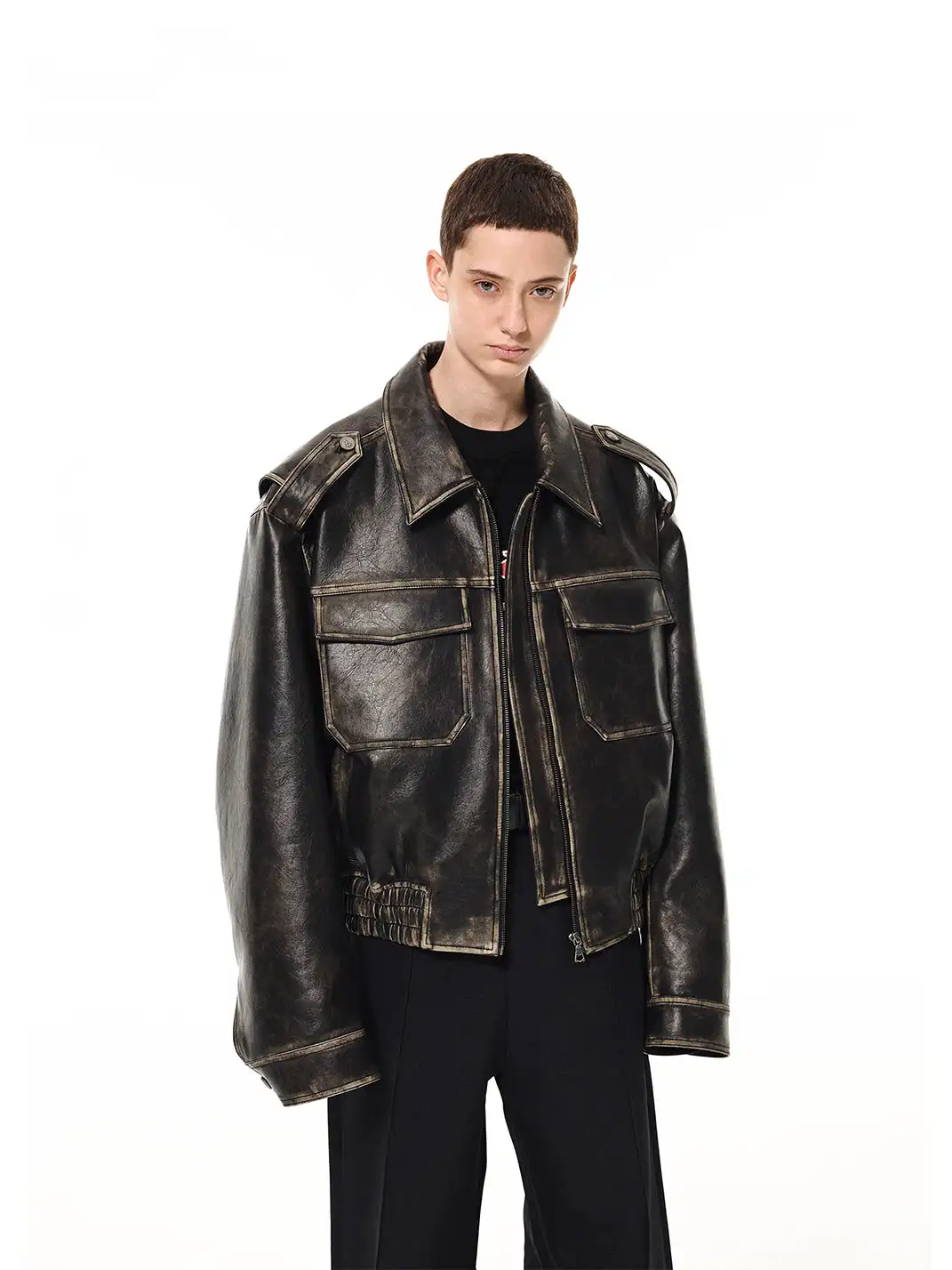 UNKNOWNWORLD | Aged Leather Jacket