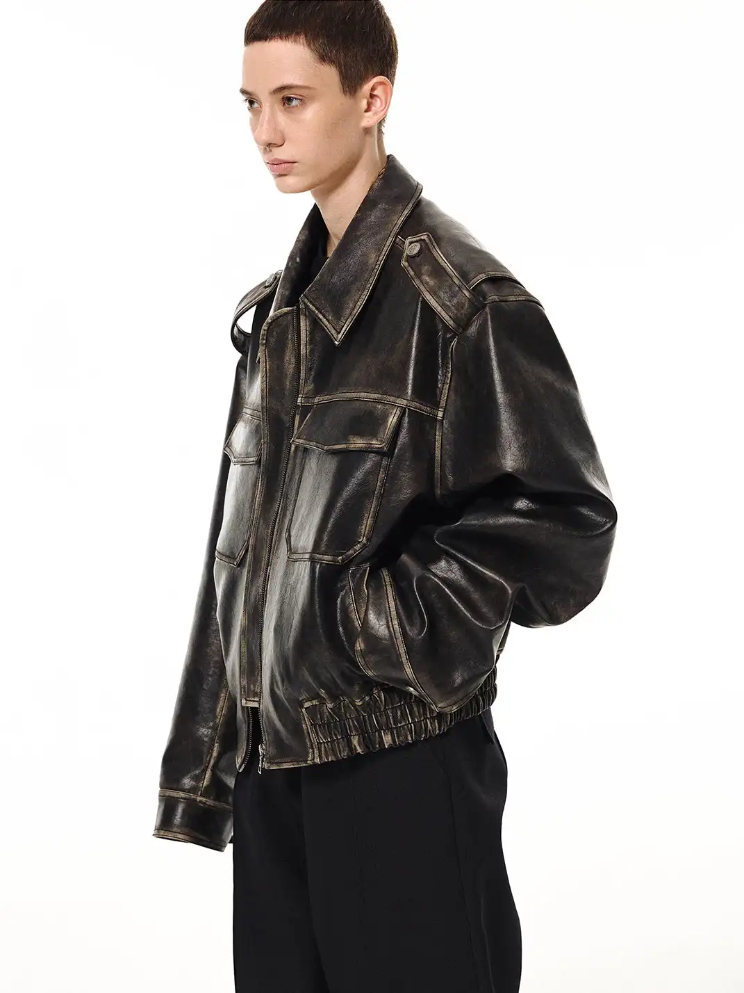 UNKNOWNWORLD | Aged Leather Jacket