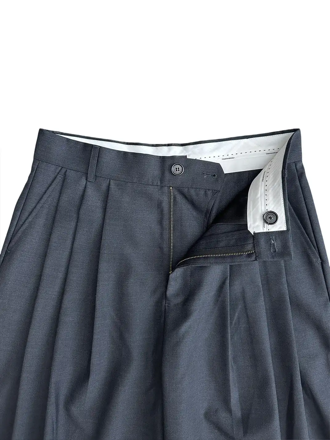 UNKNOWNWORLD | Wool Blend Pleat Baggy Pants