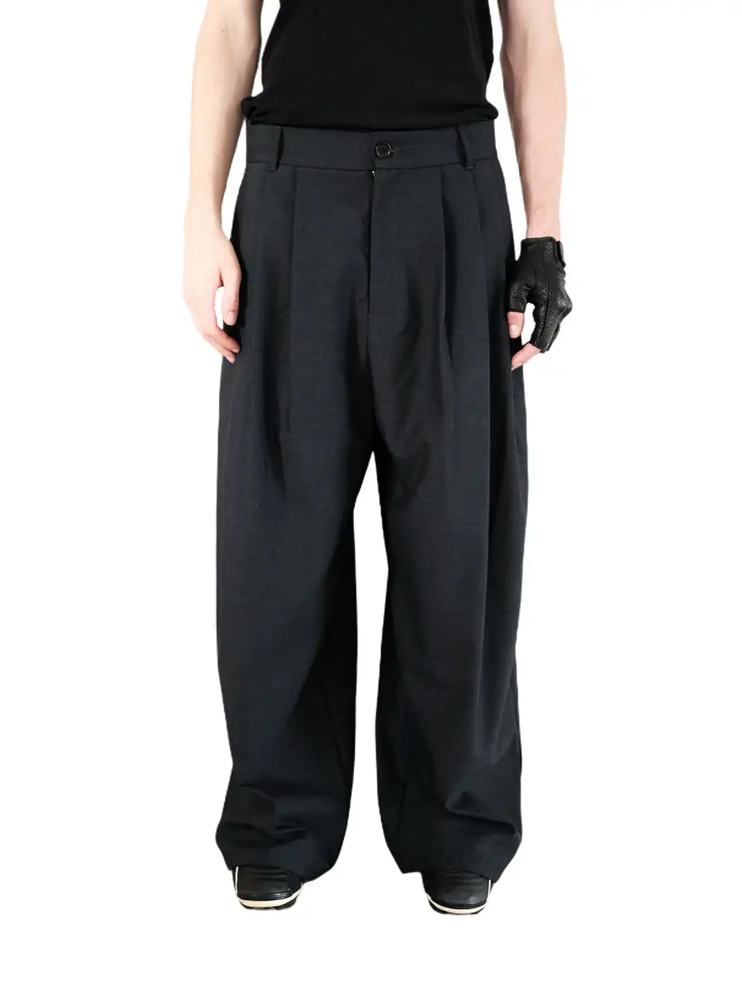 UNKNOWNWORLD | Wool Blend Pleat Baggy Pants