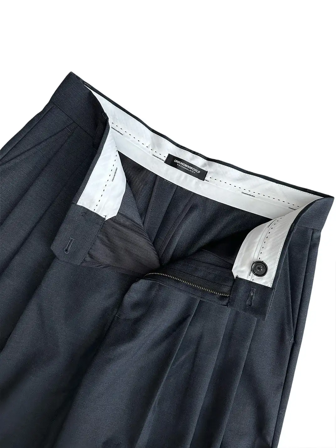 UNKNOWNWORLD | Wool Blend Pleat Baggy Pants