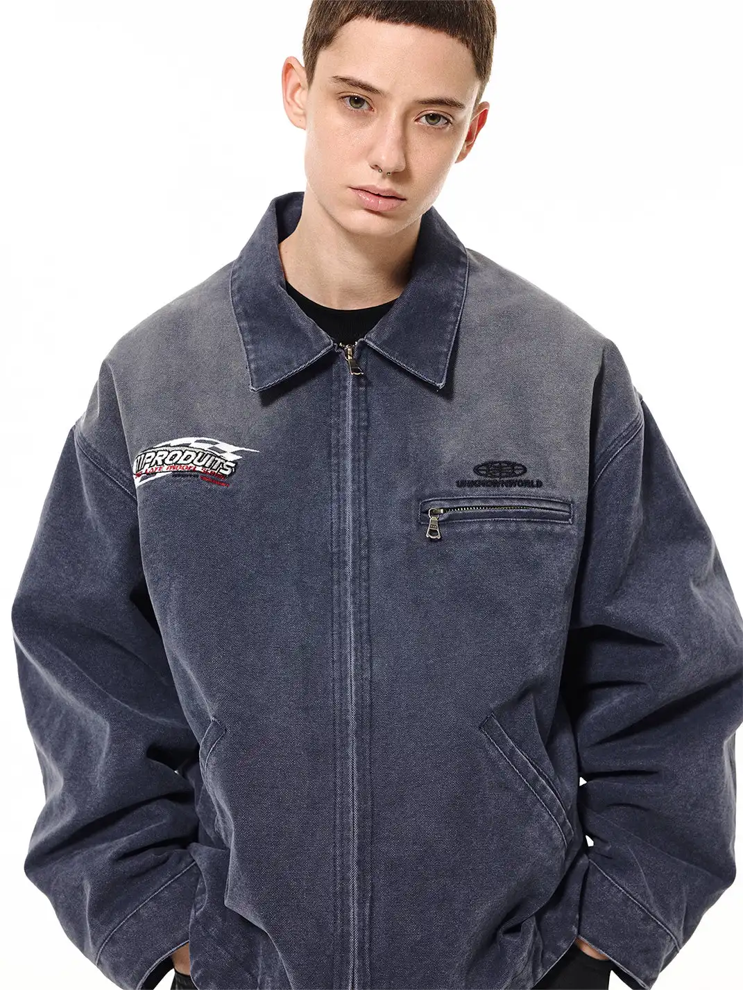 UNKNOWNWORLD | Distress Racing Workwear Jacket