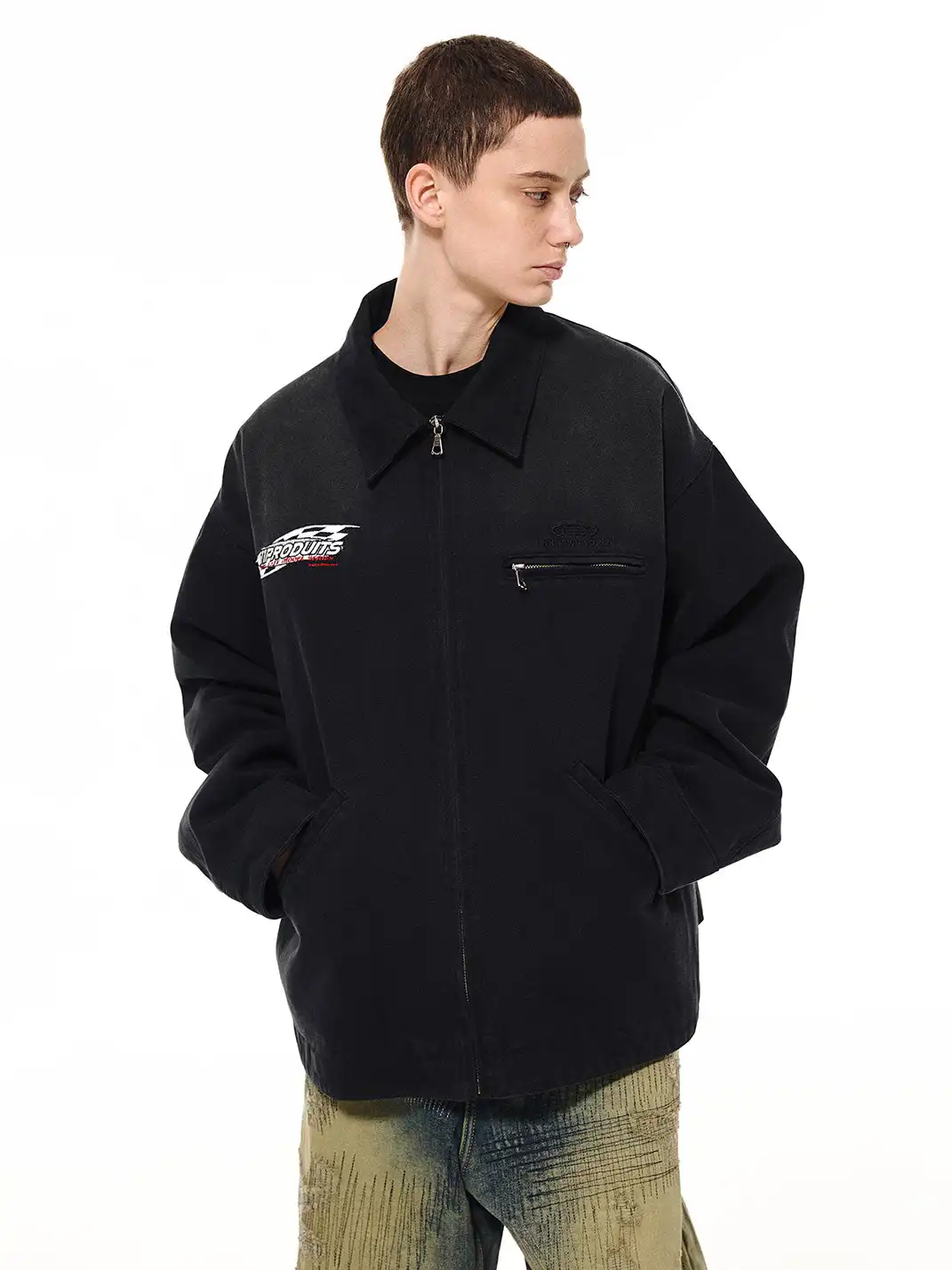 UNKNOWNWORLD | Distress Racing Workwear Jacket