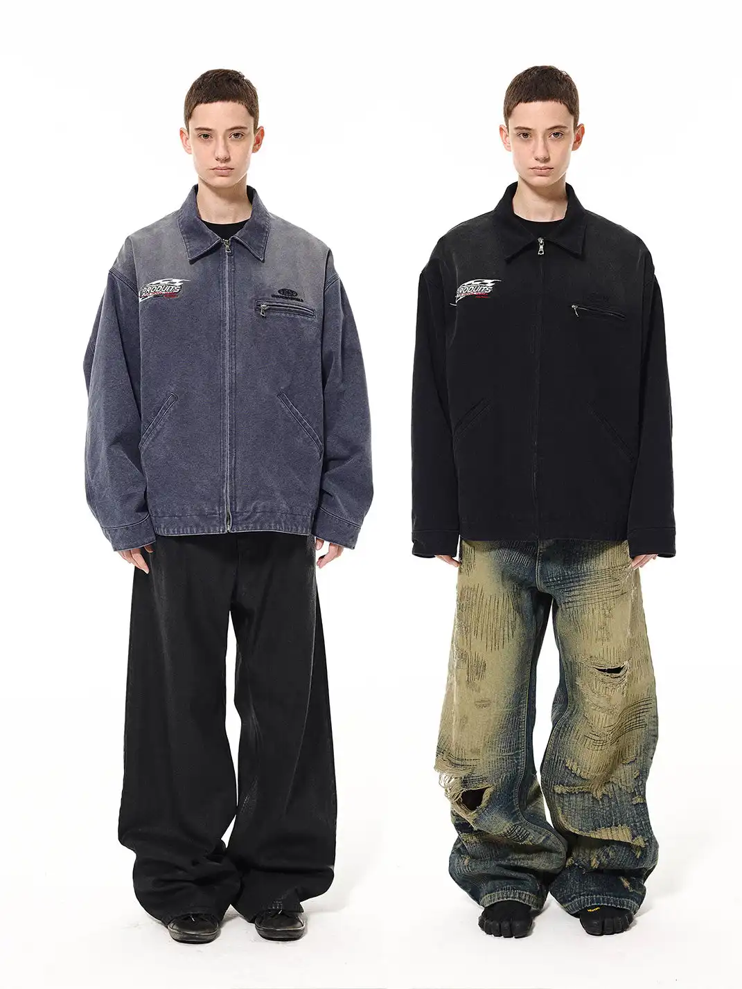 UNKNOWNWORLD | Distress Racing Workwear Jacket