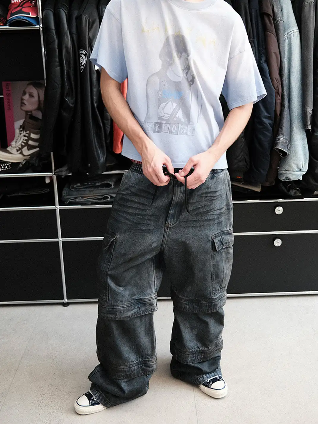 UNKNOWNWORLD | Distressc Removable Legs Baggy Jeans