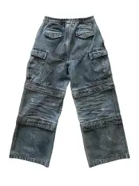 UNKNOWNWORLD | Distressc Removable Legs Baggy Jeans