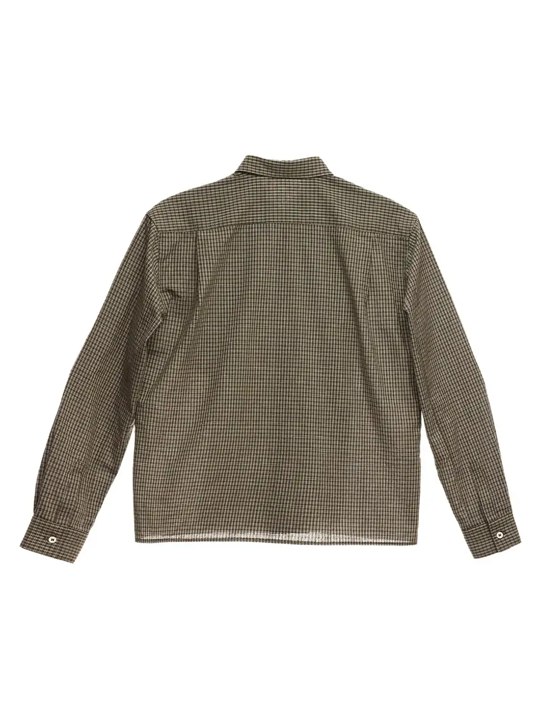 6CRAYON | Ruffle Plaid Cotton Shirt - Olive Green