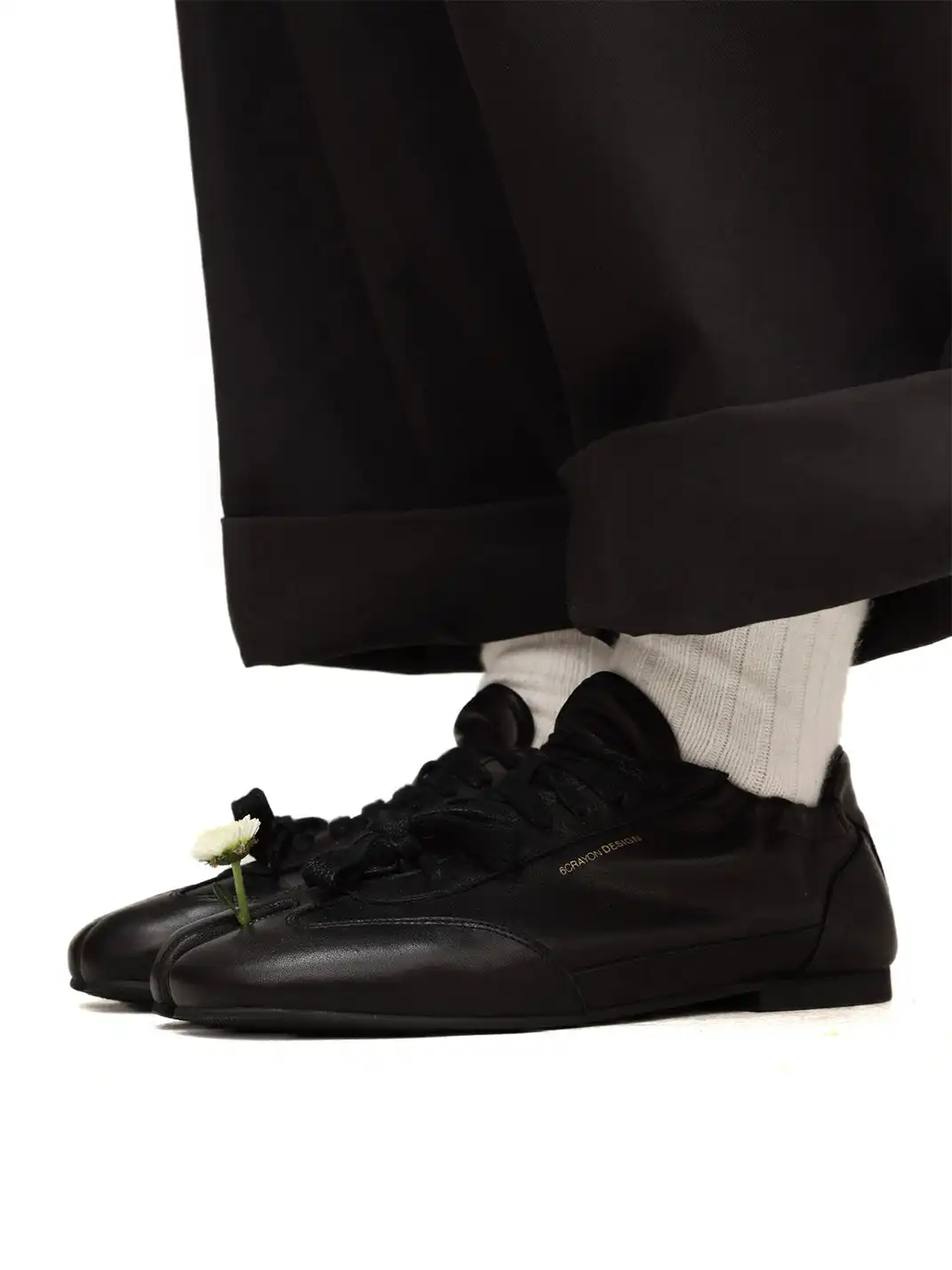 6CRAYON | Waxed Leather Tabi Shoes