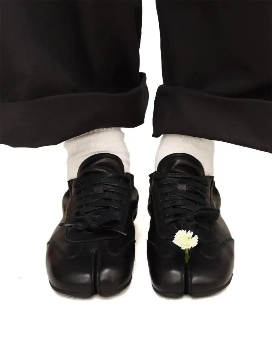 6CRAYON | Waxed Leather Tabi Shoes - 2