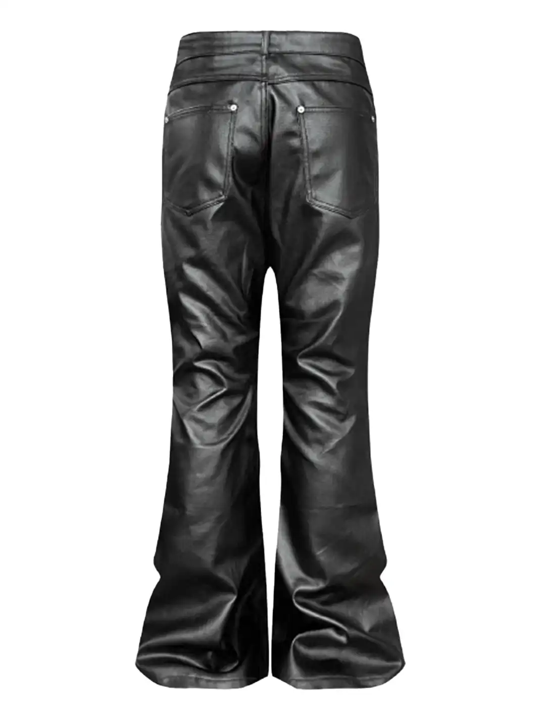 GOJOYJINNI | Banded Wax Leather Bell Pants