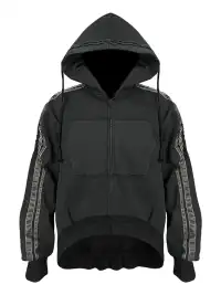GOJOYJINNI | Distressed Draw String Zip Up Hoodie
