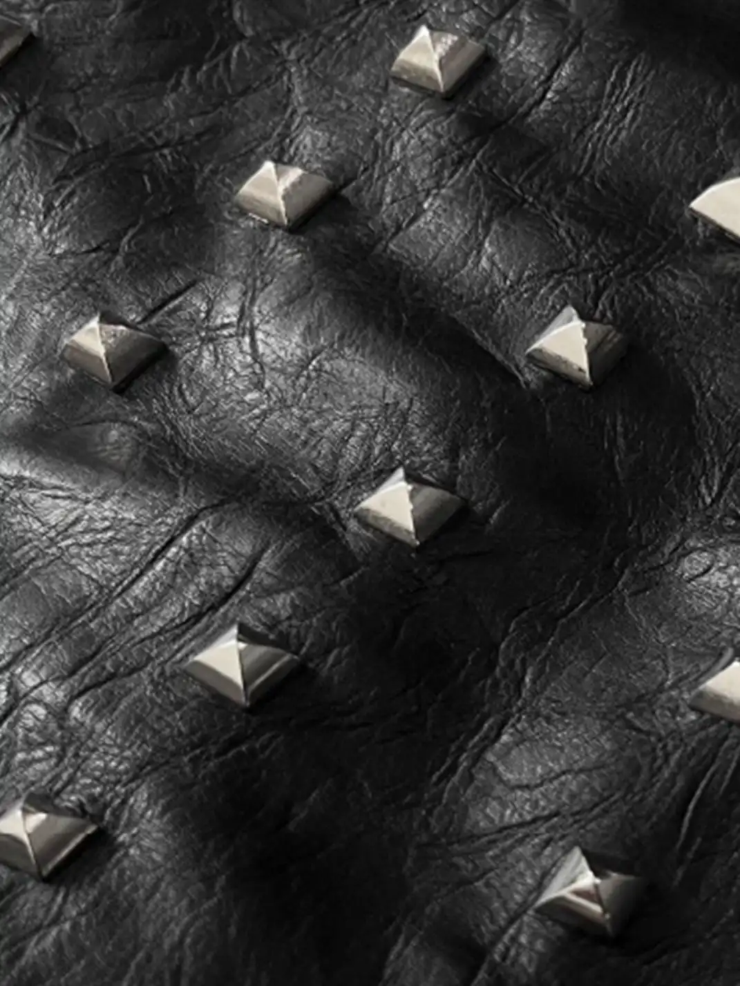 GOJOYJINNI | Rivet Pleat Leather Skirt