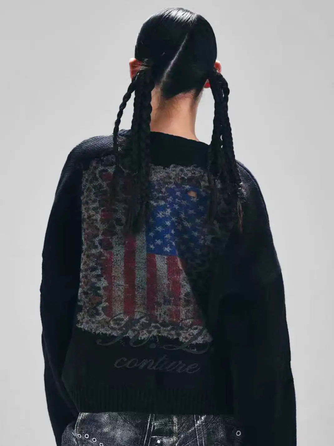 REGEN ZONE | Distressed American Flag Sweater