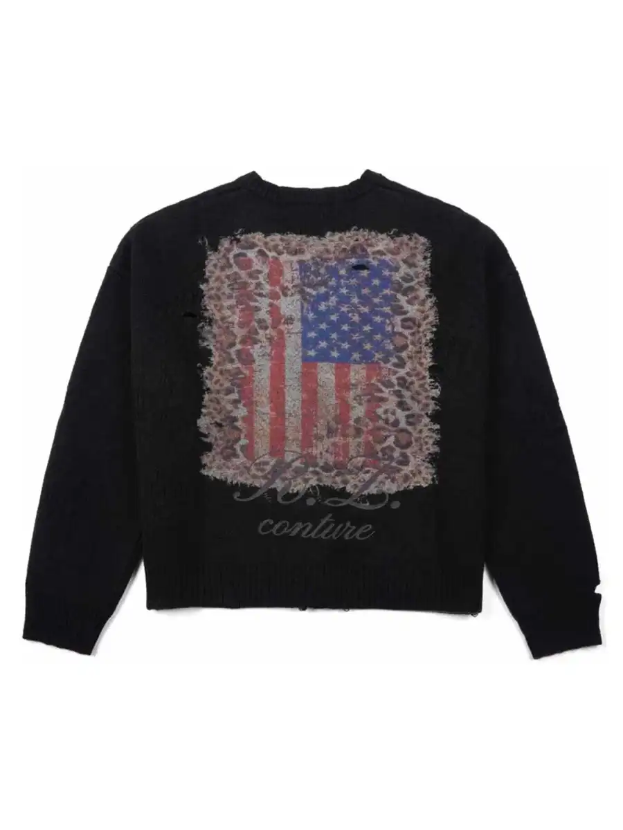 REGEN ZONE | Distressed American Flag Sweater - 2