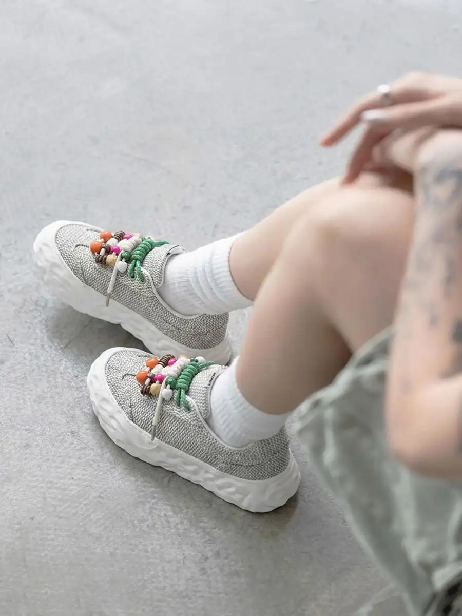 SALAXI | "WHEAT" Woven Chunky Sneaker - 3