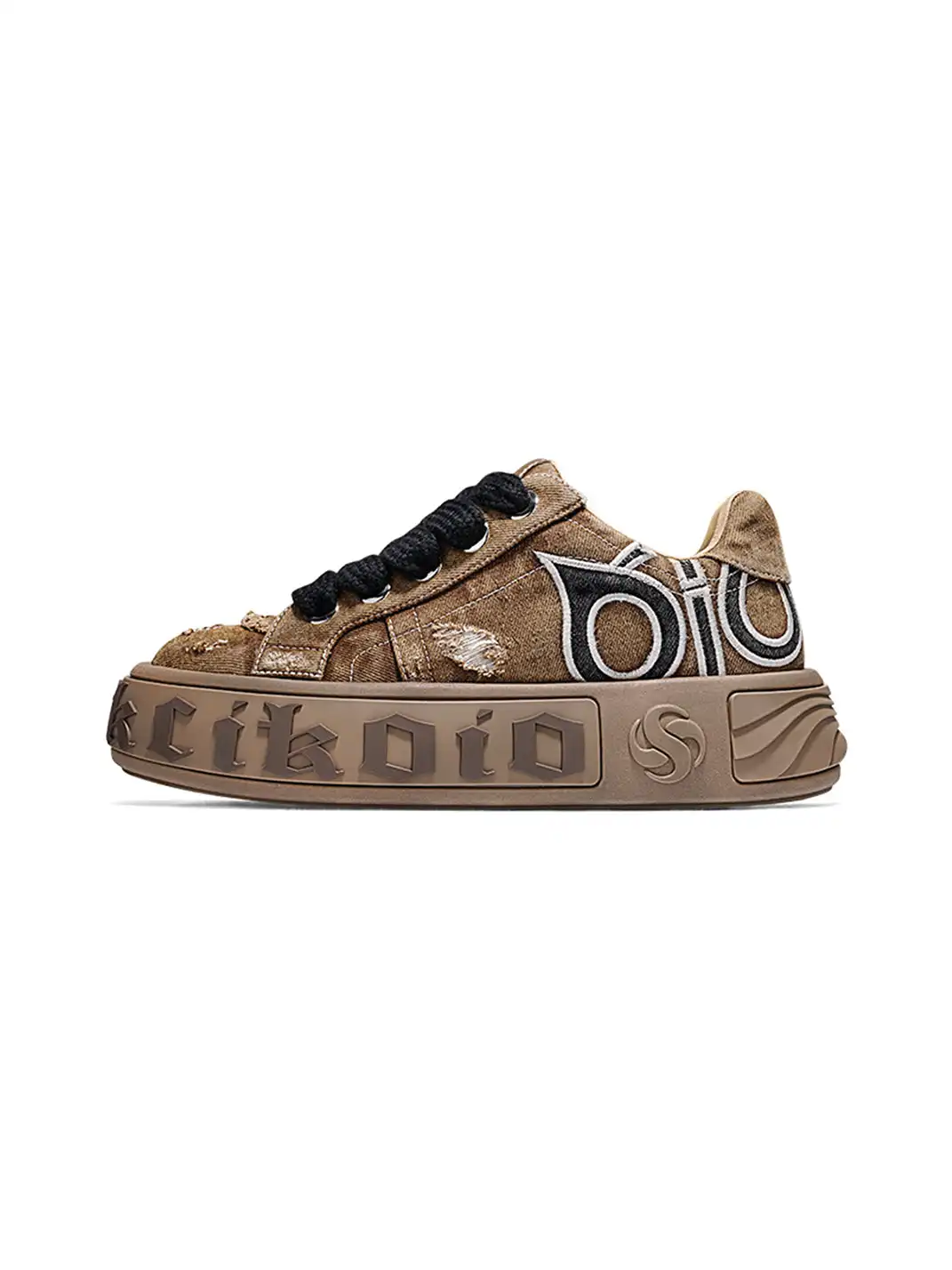 SALAXI | "OWL 2.0" Ripped Denim Skate Sneaker