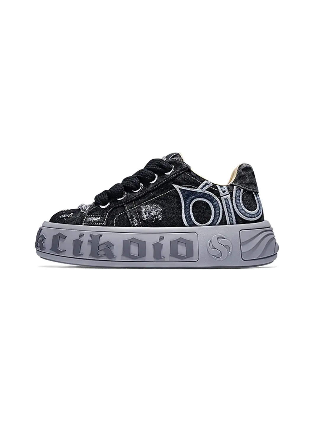 SALAXI | "OWL 2.0" Ripped Denim Skate Sneaker