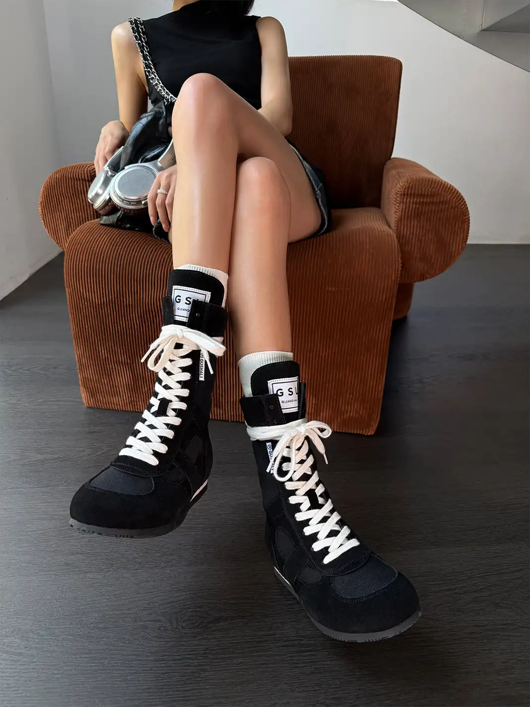 GSL | "Knockout" Hybrid Boxing Trainer Boots-Black