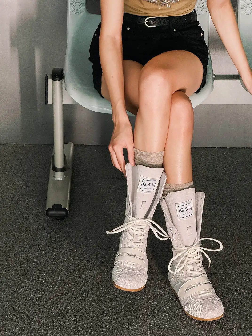 GSL | "Knockout Pro2.0" Hybrid Velcro Boxing Trainer Boots-White