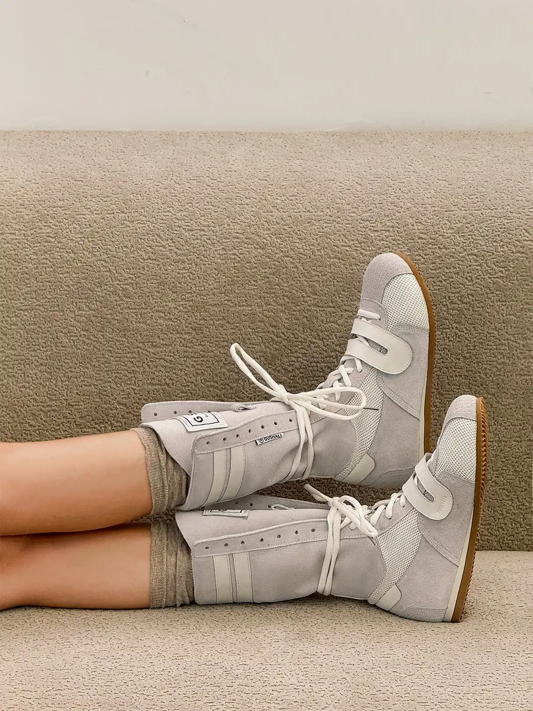 GSL | "Knockout Pro2.0" Hybrid Velcro Boxing Trainer Boots-White