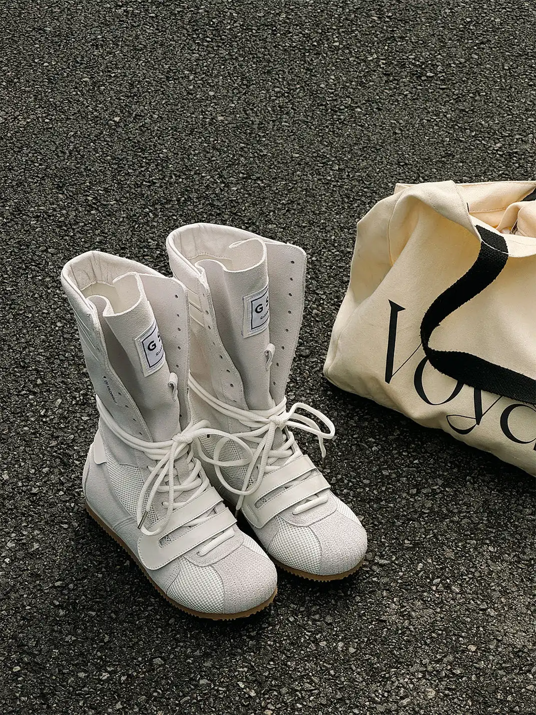 GSL | "Knockout Pro2.0" Hybrid Velcro Boxing Trainer Boots-White