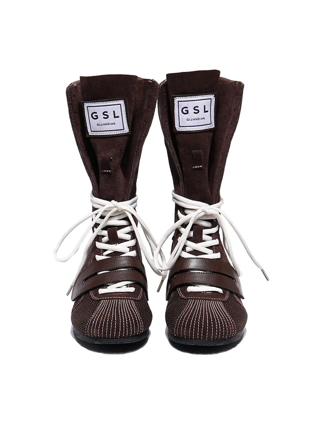 GSL | "Knockout Pro2.0" Hybrid Velcro Boxing Trainer Boots-Brown