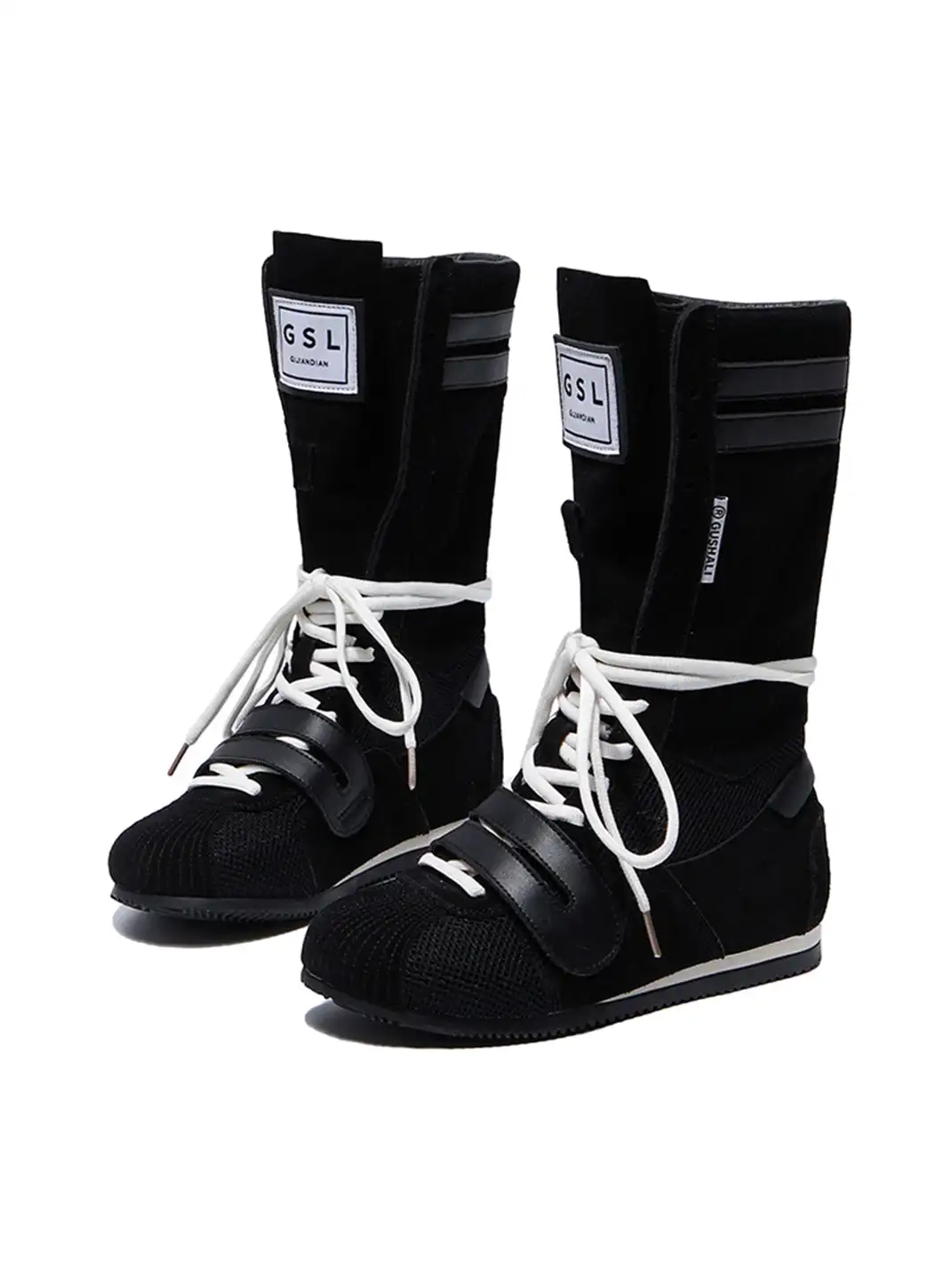 GSL | "Knockout Pro2.0" Hybrid Velcro Boxing Trainer Boots-Black
