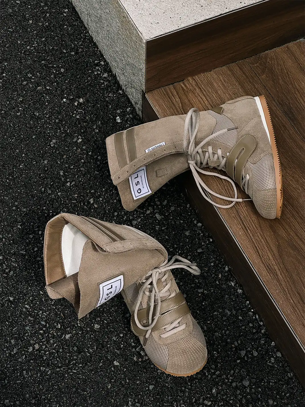 GSL | "Knockout Pro2.0" Hybrid Velcro Boxing Trainer Boots-Khaki