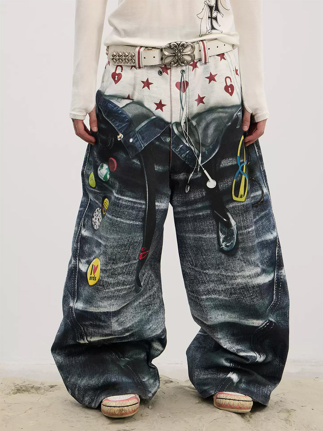 パンツ DND4DES 3D print baggy Jeans DND4DES | 3D Print Sagging Baggy Jeans | PSYLOS1