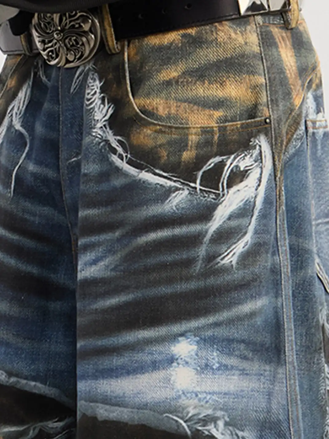 DND4DES | Ripped Leopard Print Baggy Jeans