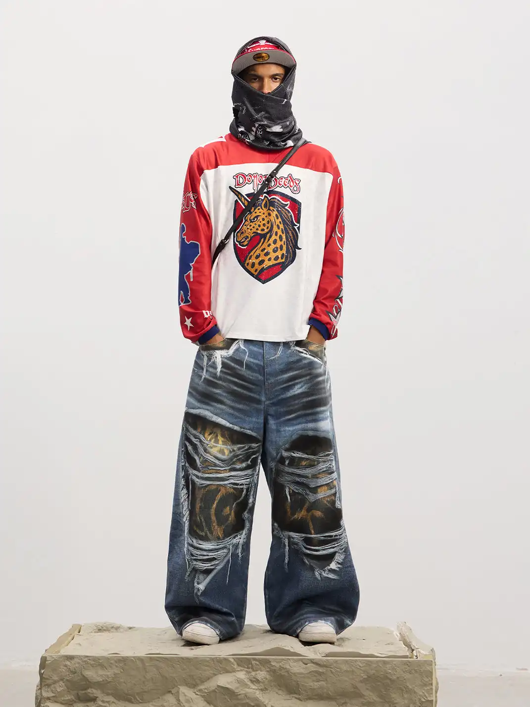 DND4DES | Ripped Leopard Print Baggy Jeans