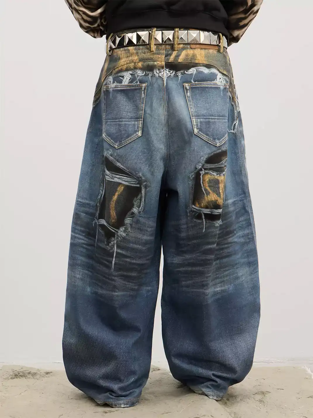 DND4DES | Ripped Leopard Print Baggy Jeans
