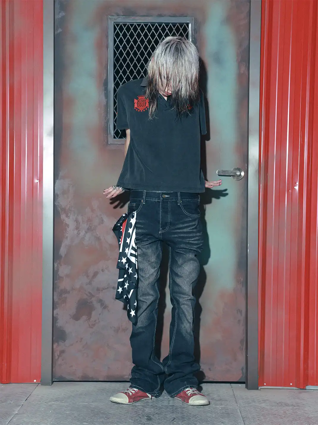 GMK | Distressed Bell Bottom Jeans - Black