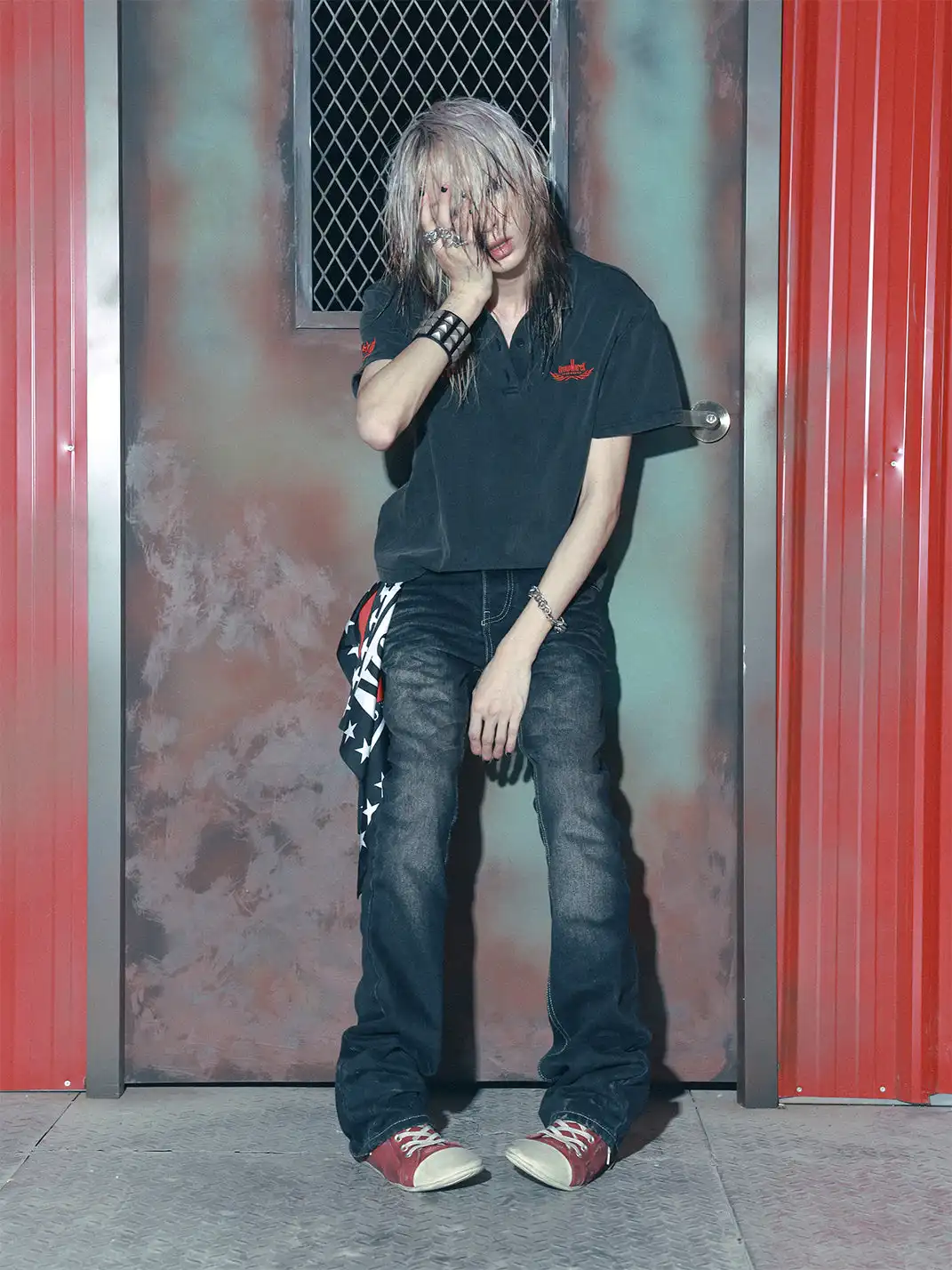GMK | Distressed Bell Bottom Jeans - Black