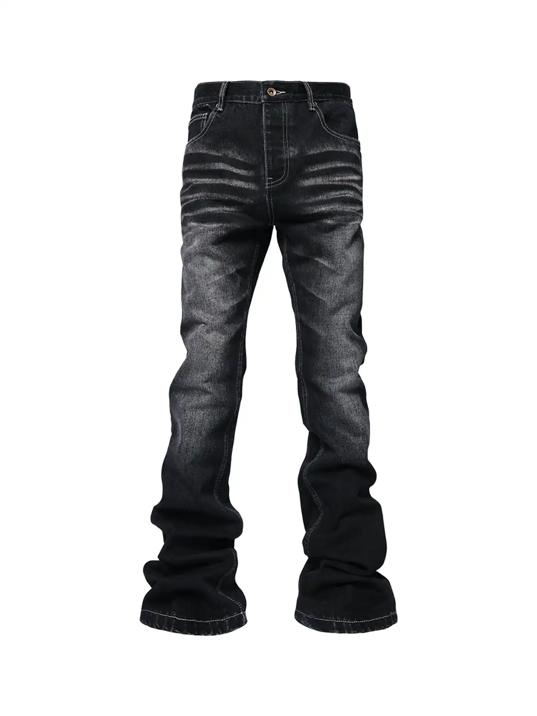 GMK | Distressed Bell Bottom Jeans - Black