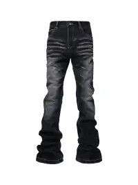 GMK | Distressed Bell Bottom Jeans - Black