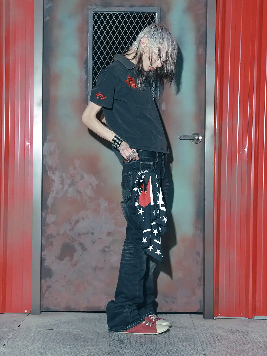 GMK | Distressed Bell Bottom Jeans - Black