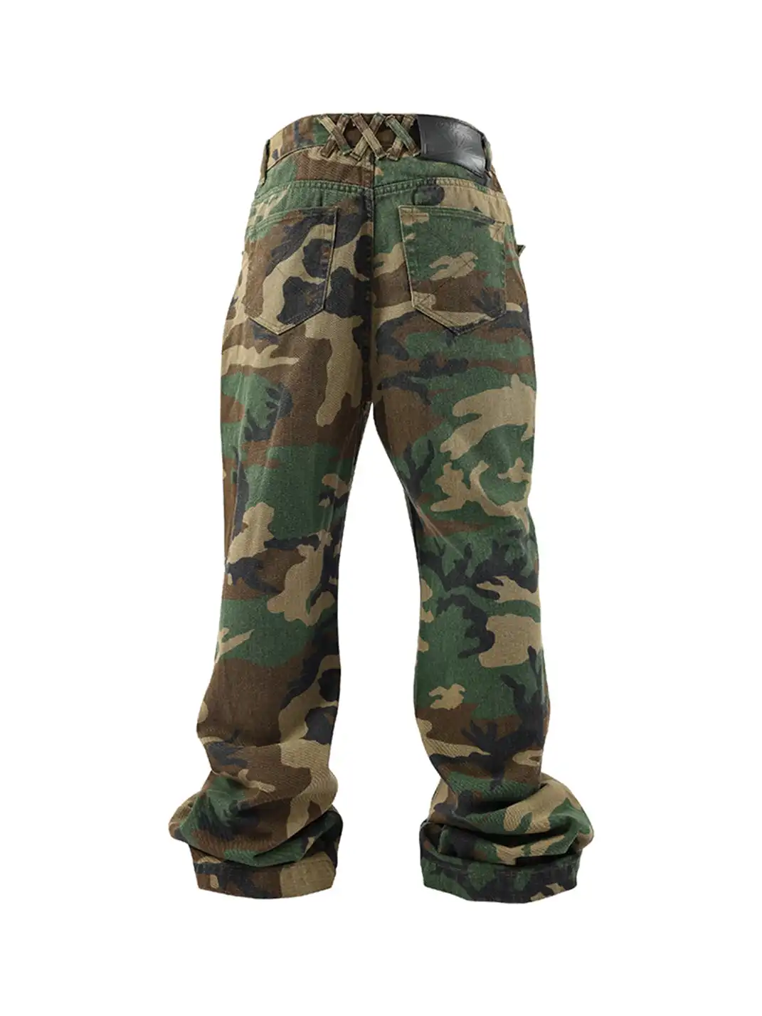 GMK | Zippered Camo Bell Bottom Pants