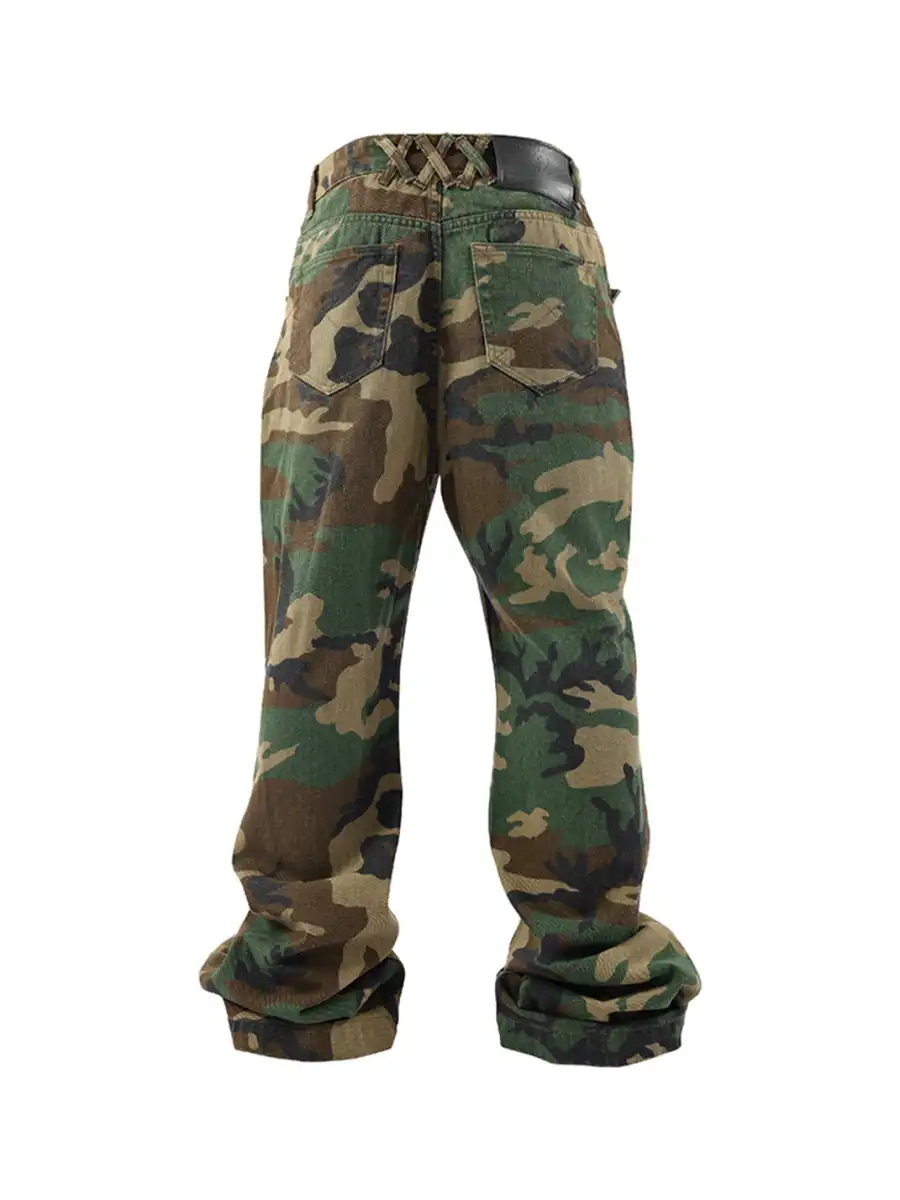 GMK | Zippered Camo Bell Bottom Pants - 4
