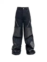 GMK | Leather Patching Biker Jeans