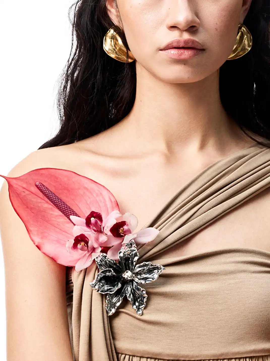 1 JINN STUDIO | Shoulder Strap Floral Acetate Top