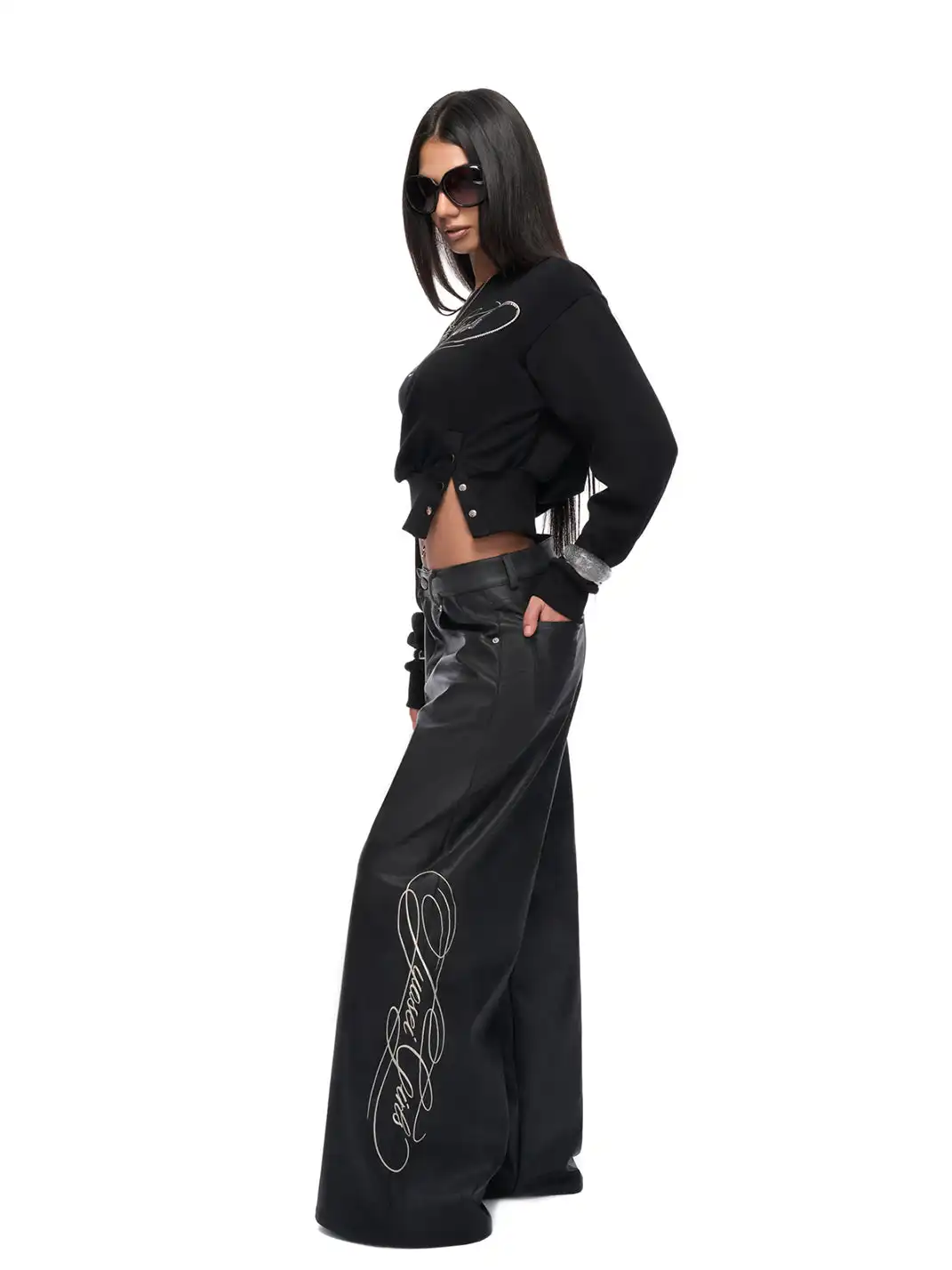 JYOSEI | Inkwaork Off-Shoulder Sweatshirt