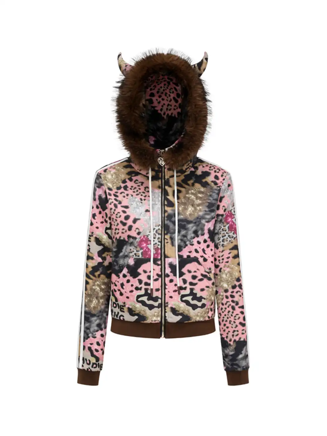 HUDIEGONGZHU | Animal Print Devil Horn Set
