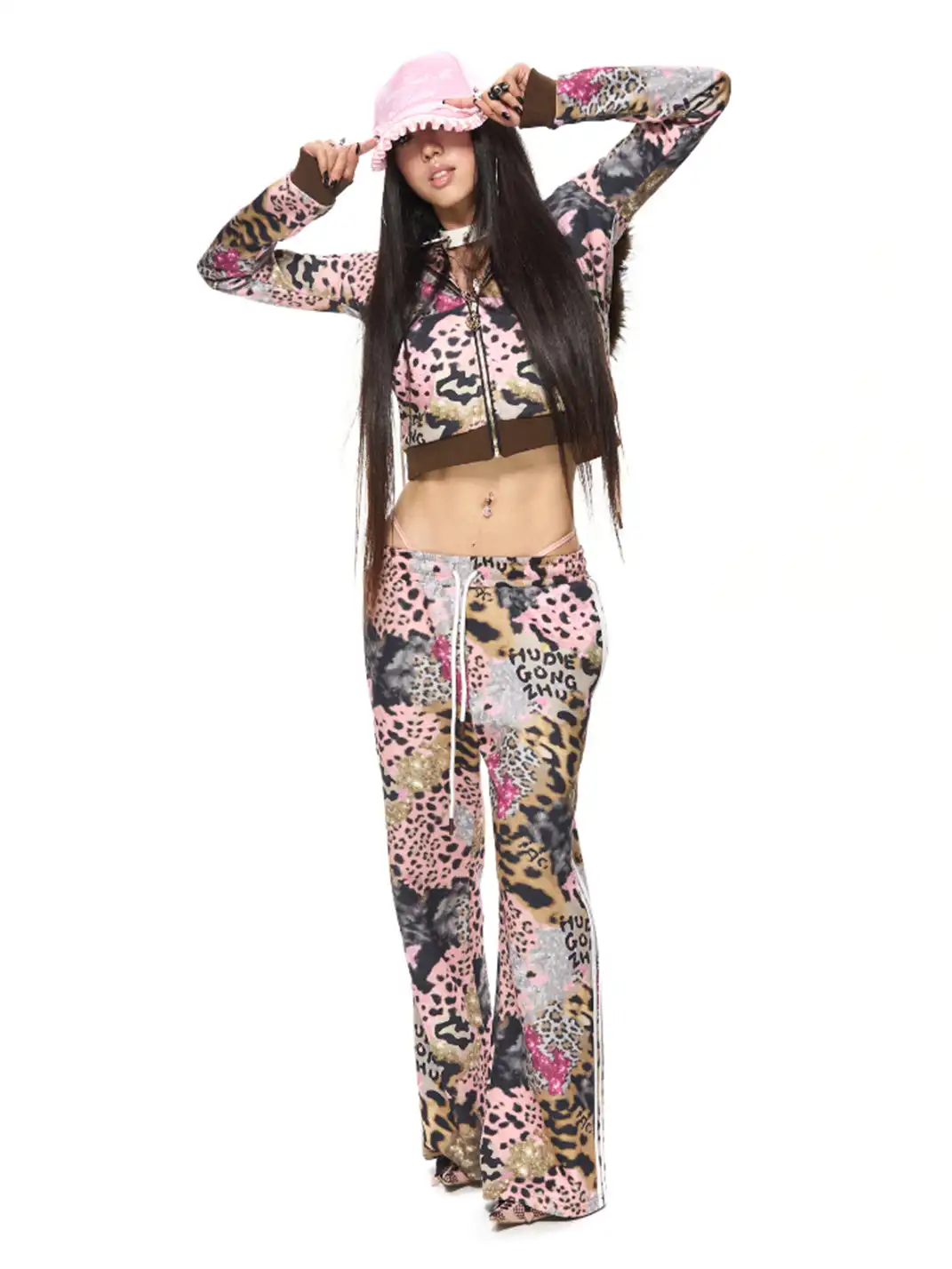 HUDIEGONGZHU | Animal Print Devil Horn Set