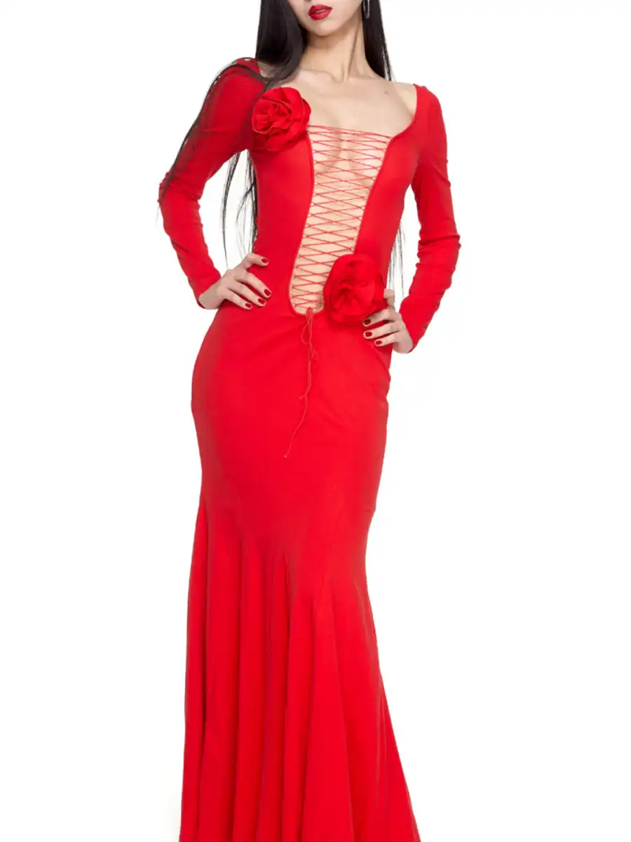 HUDIEGONGZHU | Rversible Crimson Dress - 2