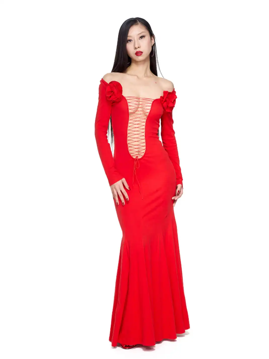 HUDIEGONGZHU | Rversible Crimson Dress