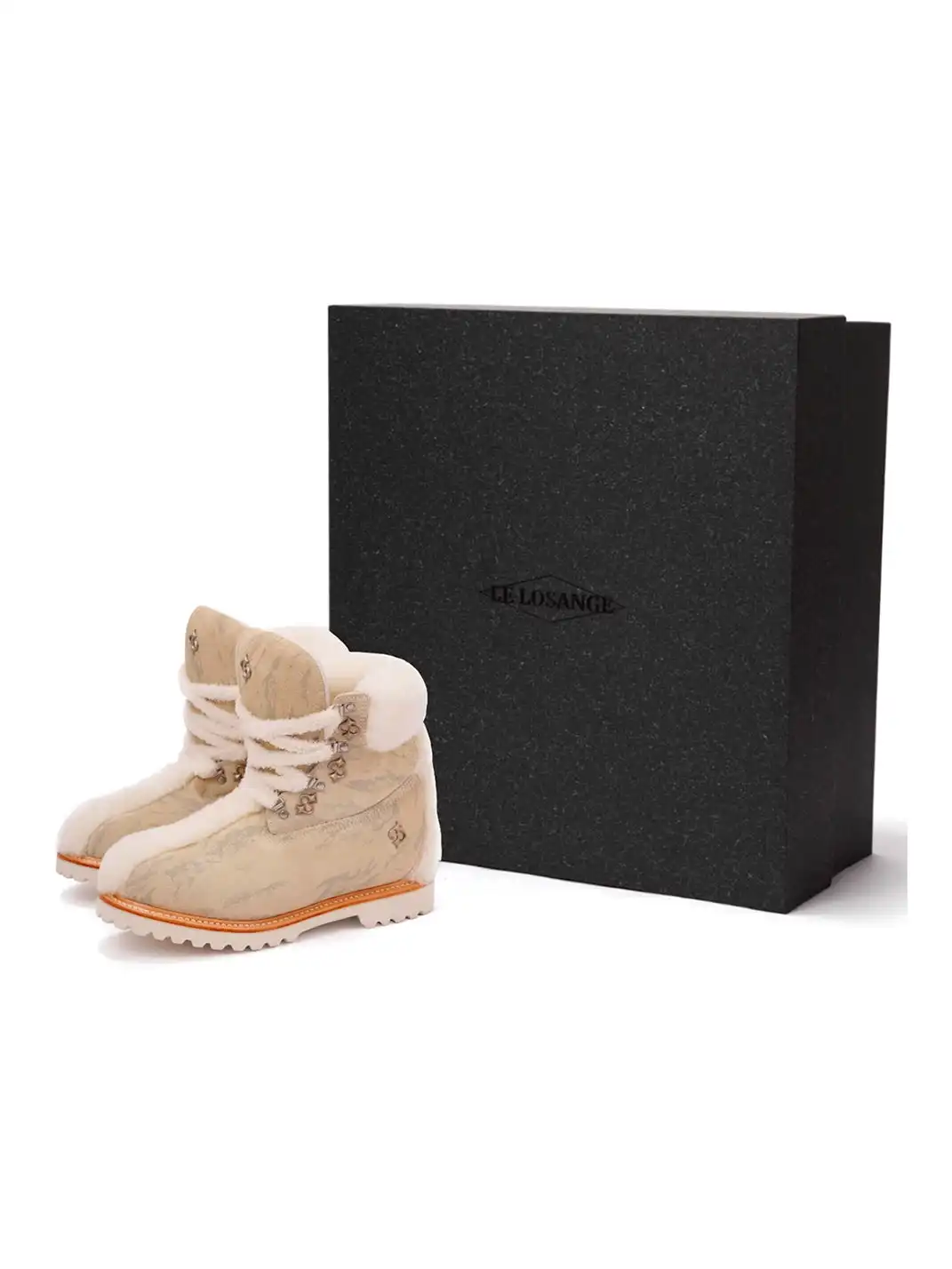 LE LOSANGE | "MOHAWK" Fleece Work Boots-Beige