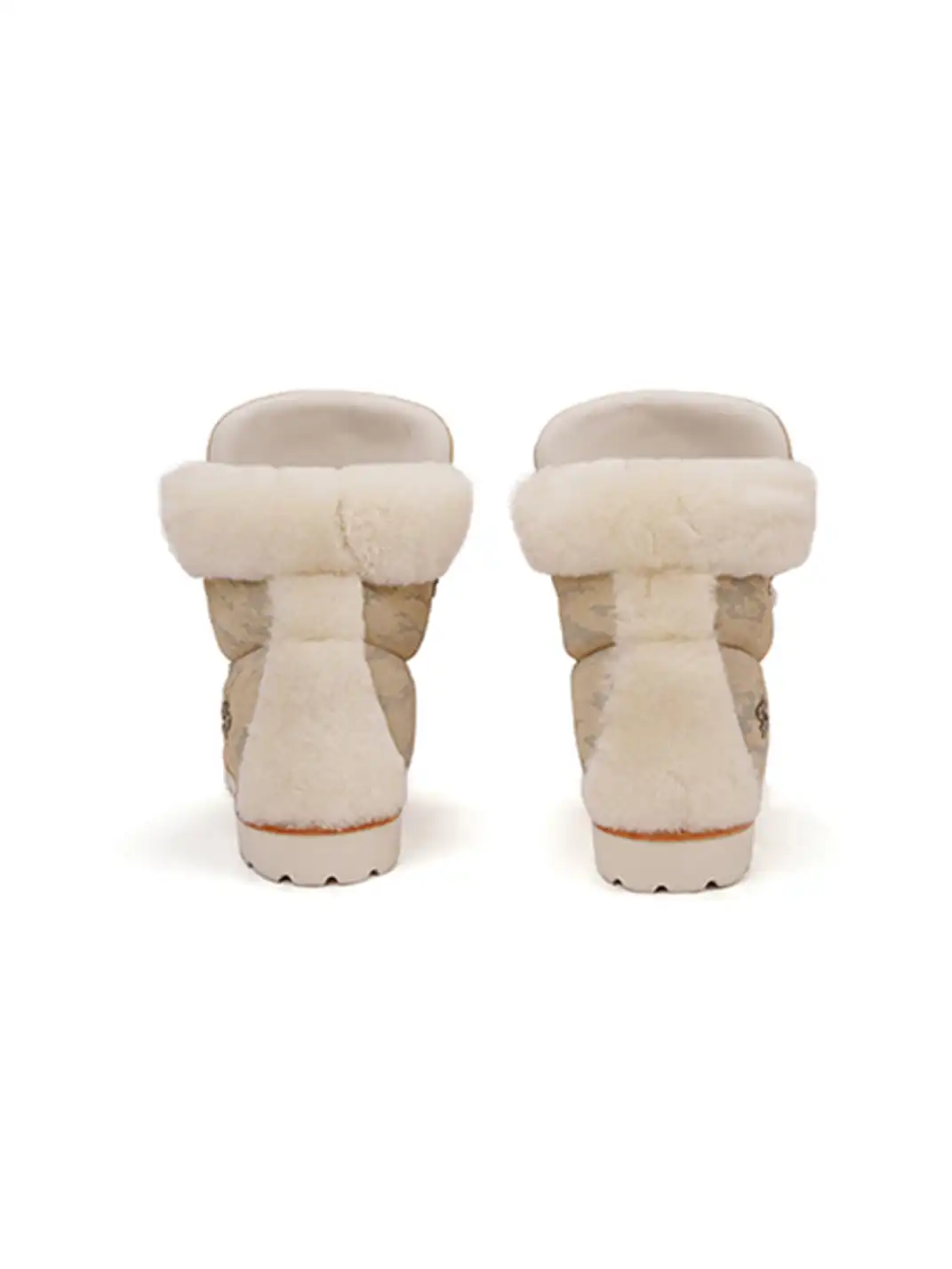LE LOSANGE | "MOHAWK" Fleece Work Boots-Beige